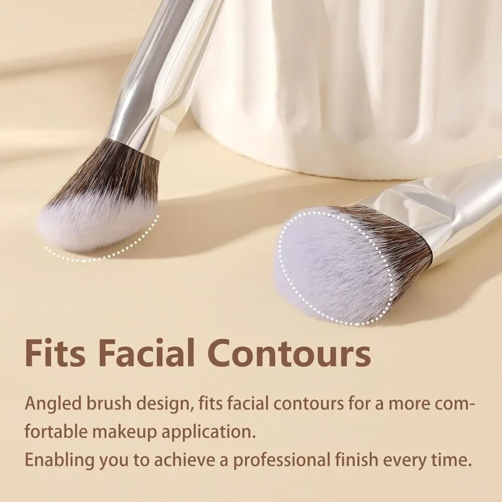 202 White Multitask Angled Makeup Precision Face Blending Blush Brush